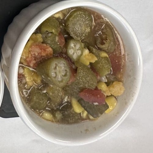 Okra Corn & Tomatoes.